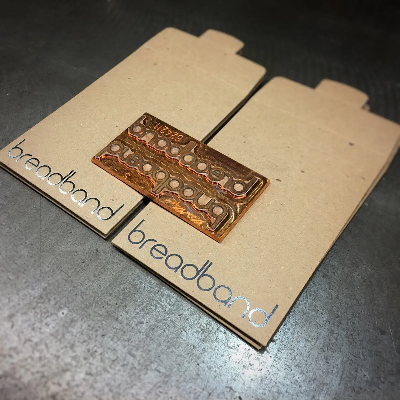Hot foil stamping on the Puget Bindery floor